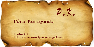 Póra Kunigunda névjegykártya